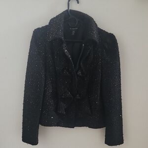 INC International Concepts Black And Gold Sequin Blazer